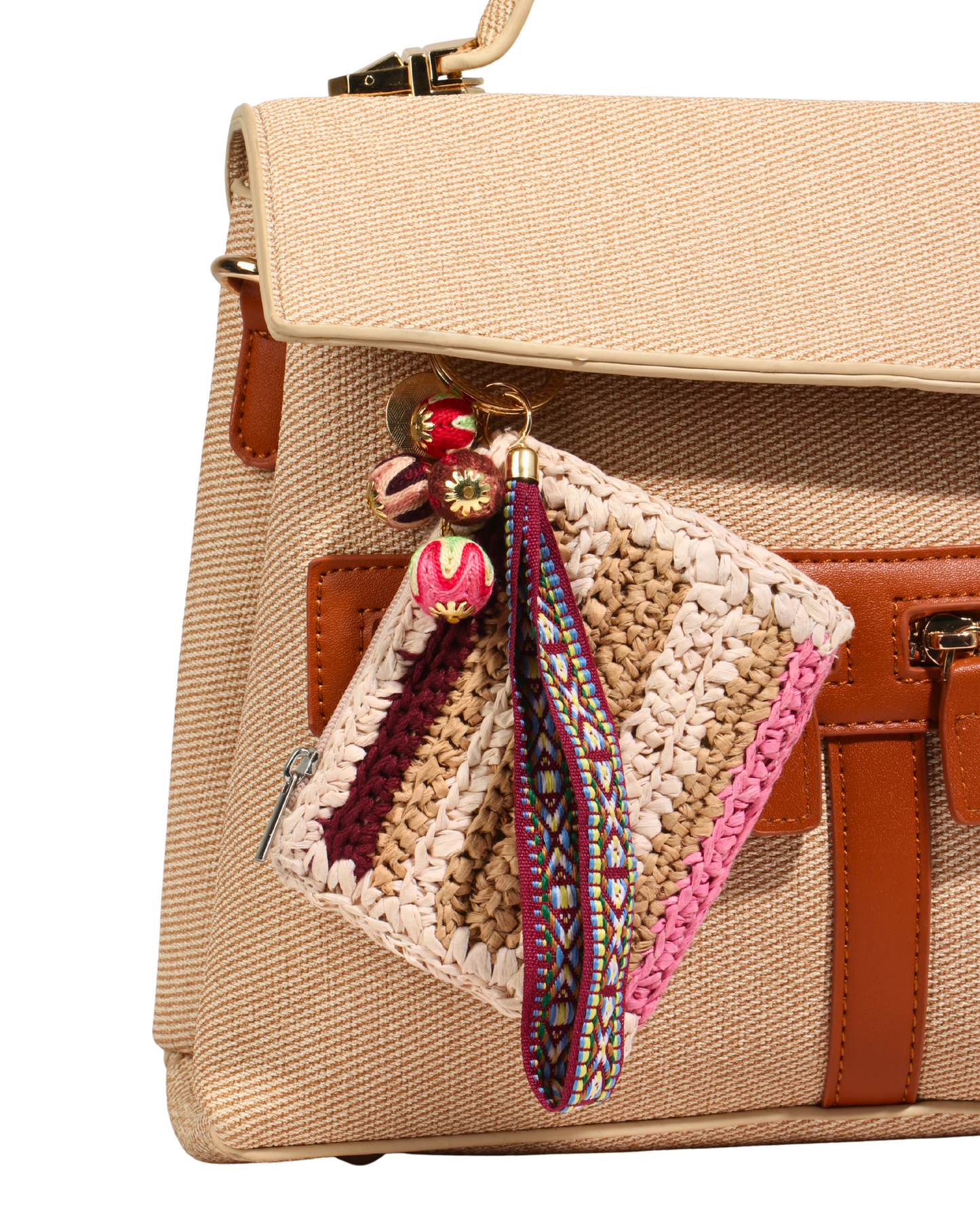 Woven Pouch Bag Charm