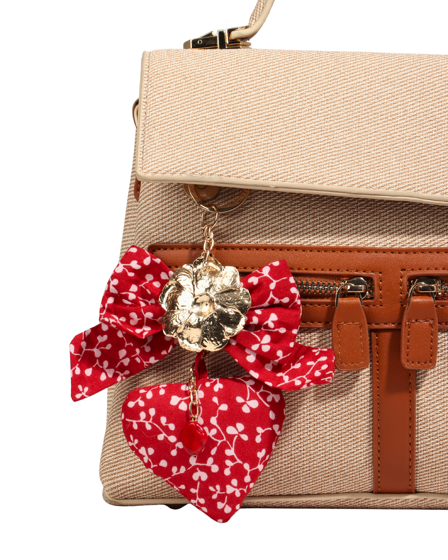 Bow & Heart Bag Charm