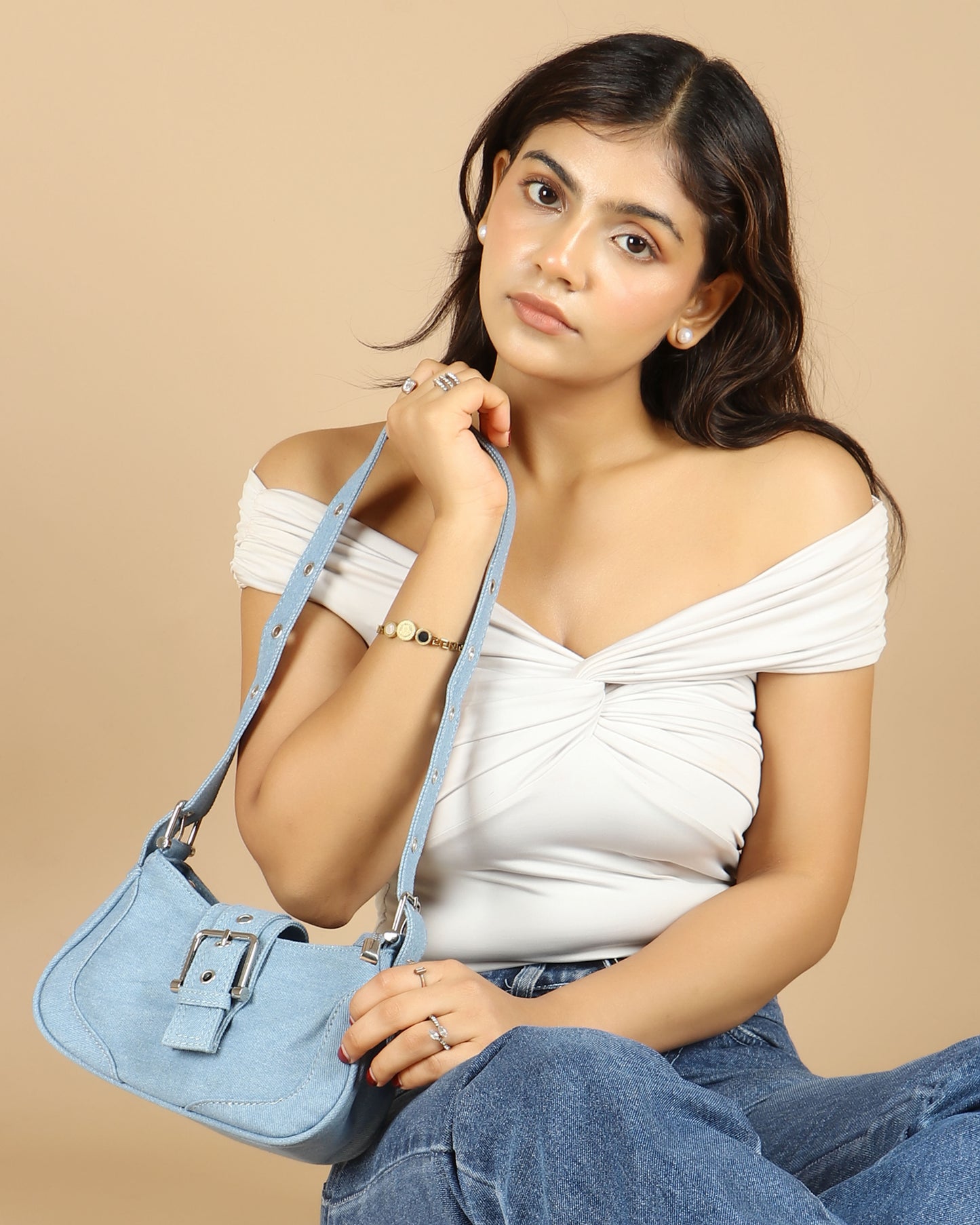 Noir Denim Shoulder Bag