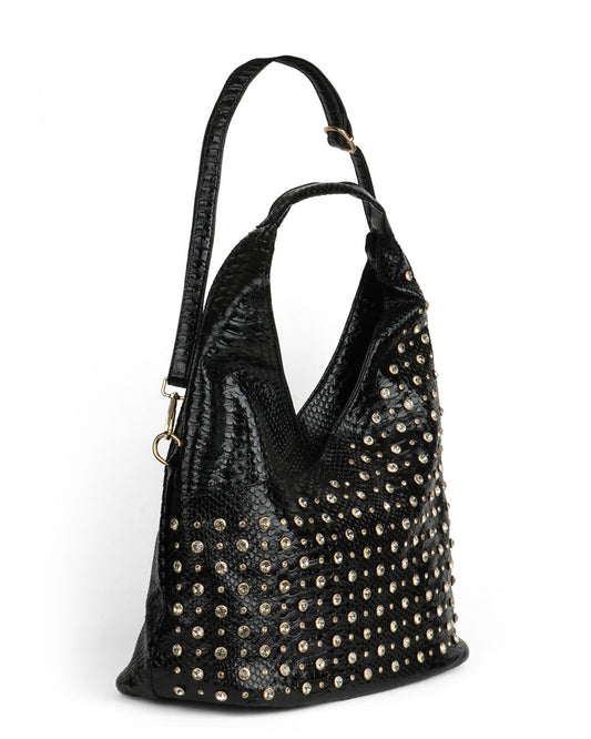 Midnight Glam Leather Tote Bag