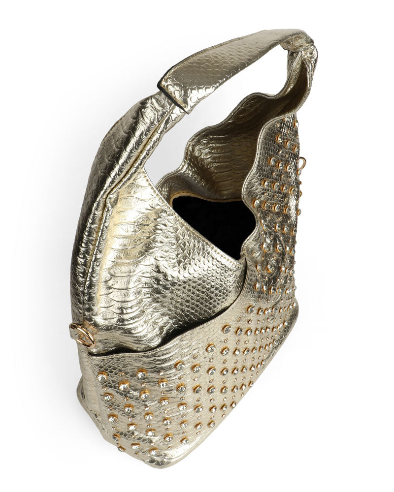 Midnight Glam Leather Tote Bag