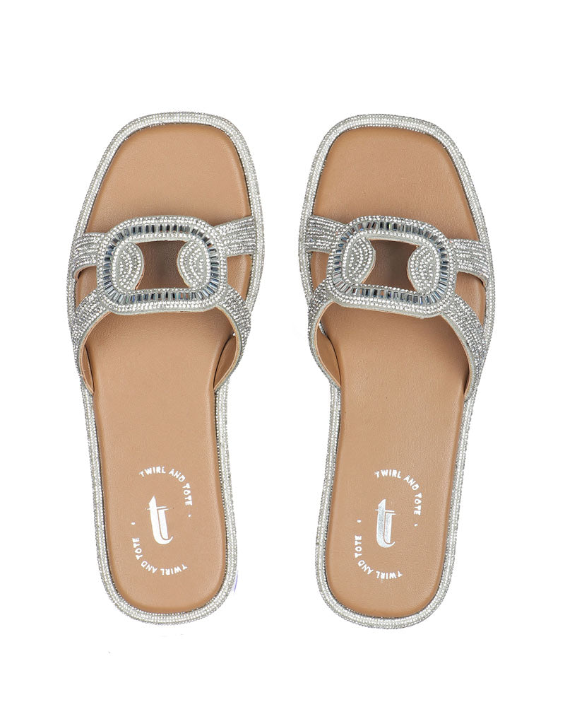 Glittering Charcoal Flats