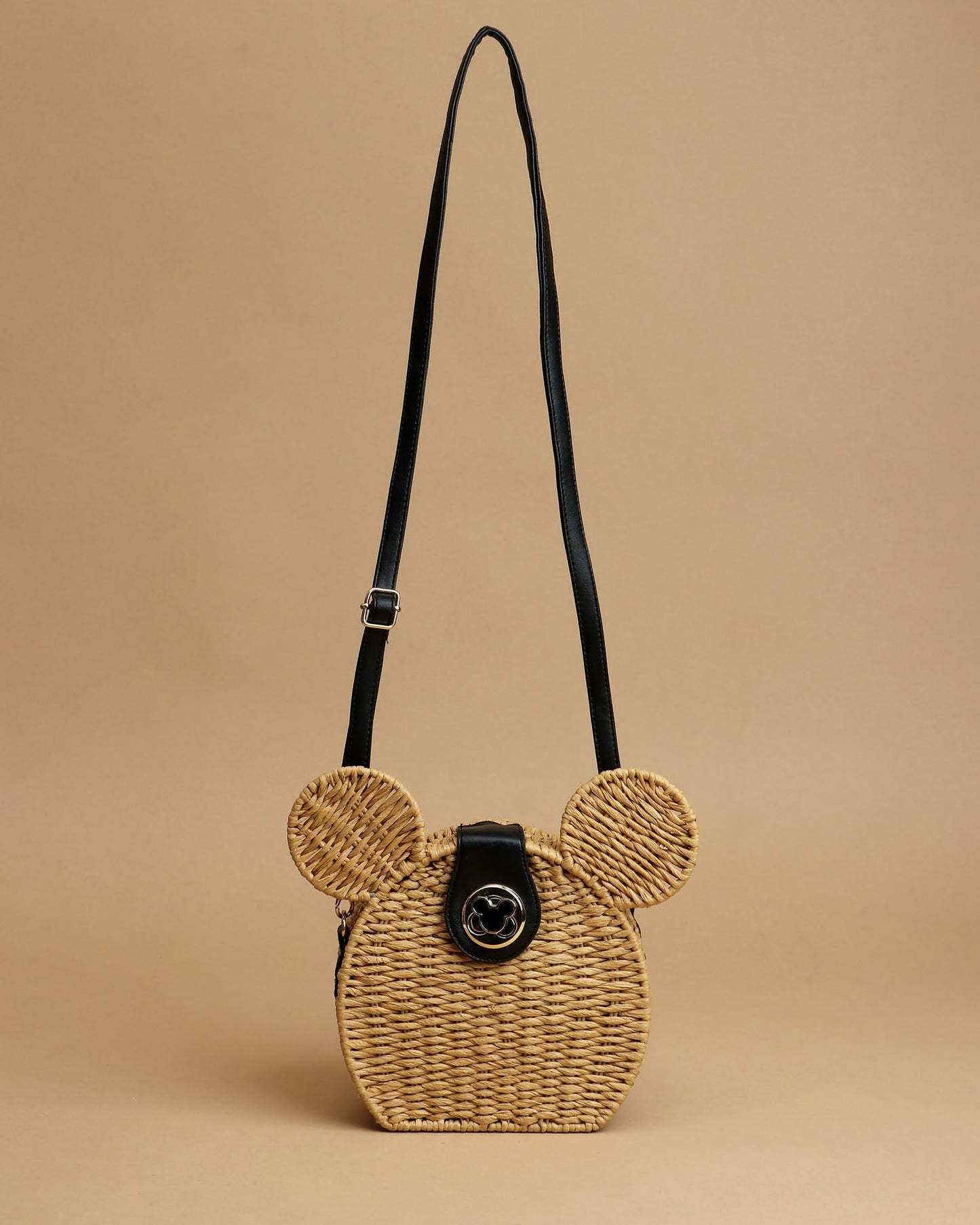 Chic Mouse Ears Woven Handbag
