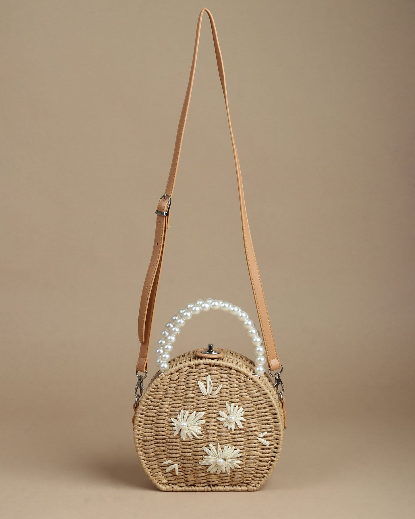 Raffia Pearl Handbag