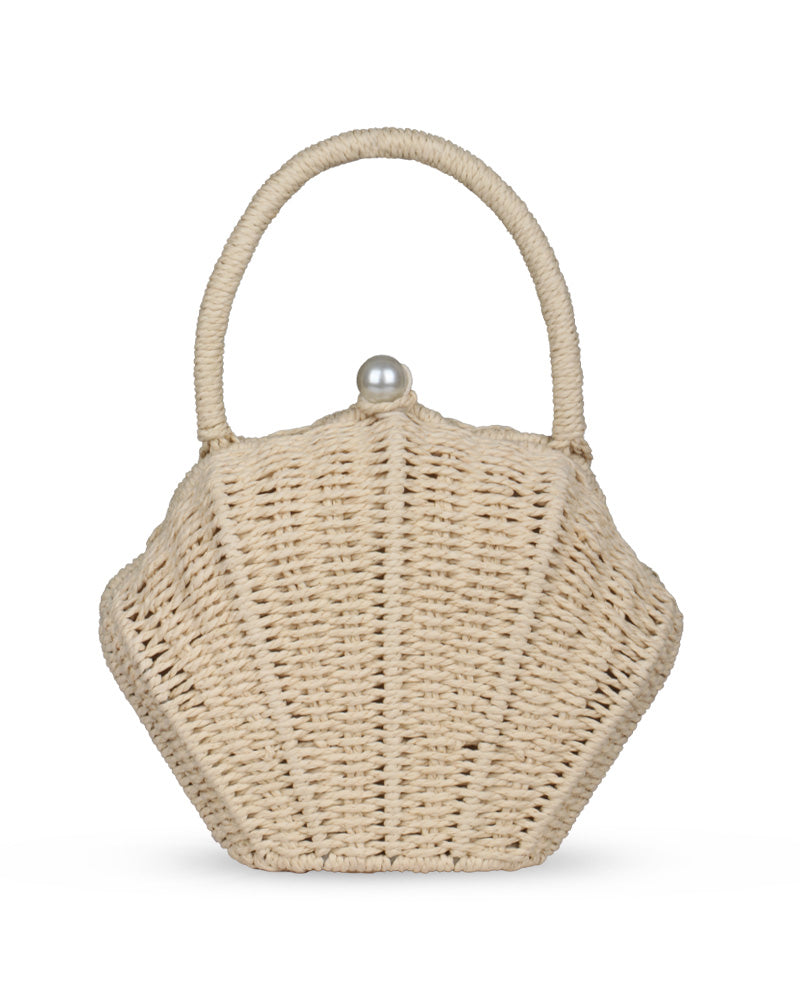 Effortless Glamour Mat Weave Handbag