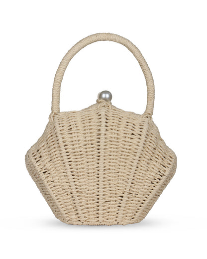 Effortless Glamour Mat Weave Handbag