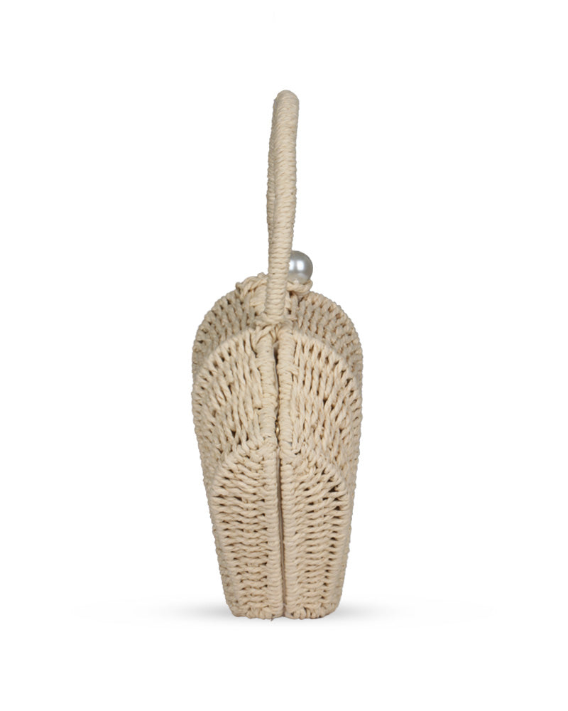 Effortless Glamour Mat Weave Handbag