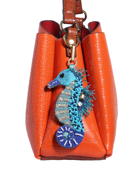Azure Seahorse Charm