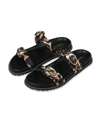 Noir Royale Buckle Flats