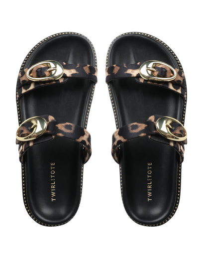 Noir Royale Buckle Flats