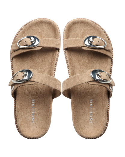 Noir Royale Buckle Flats