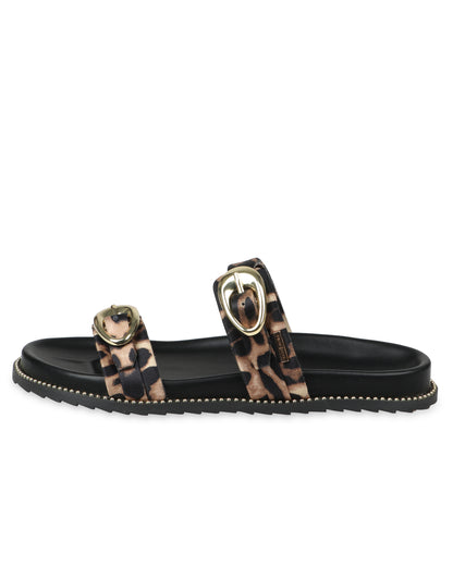 Noir Royale Buckle Flats