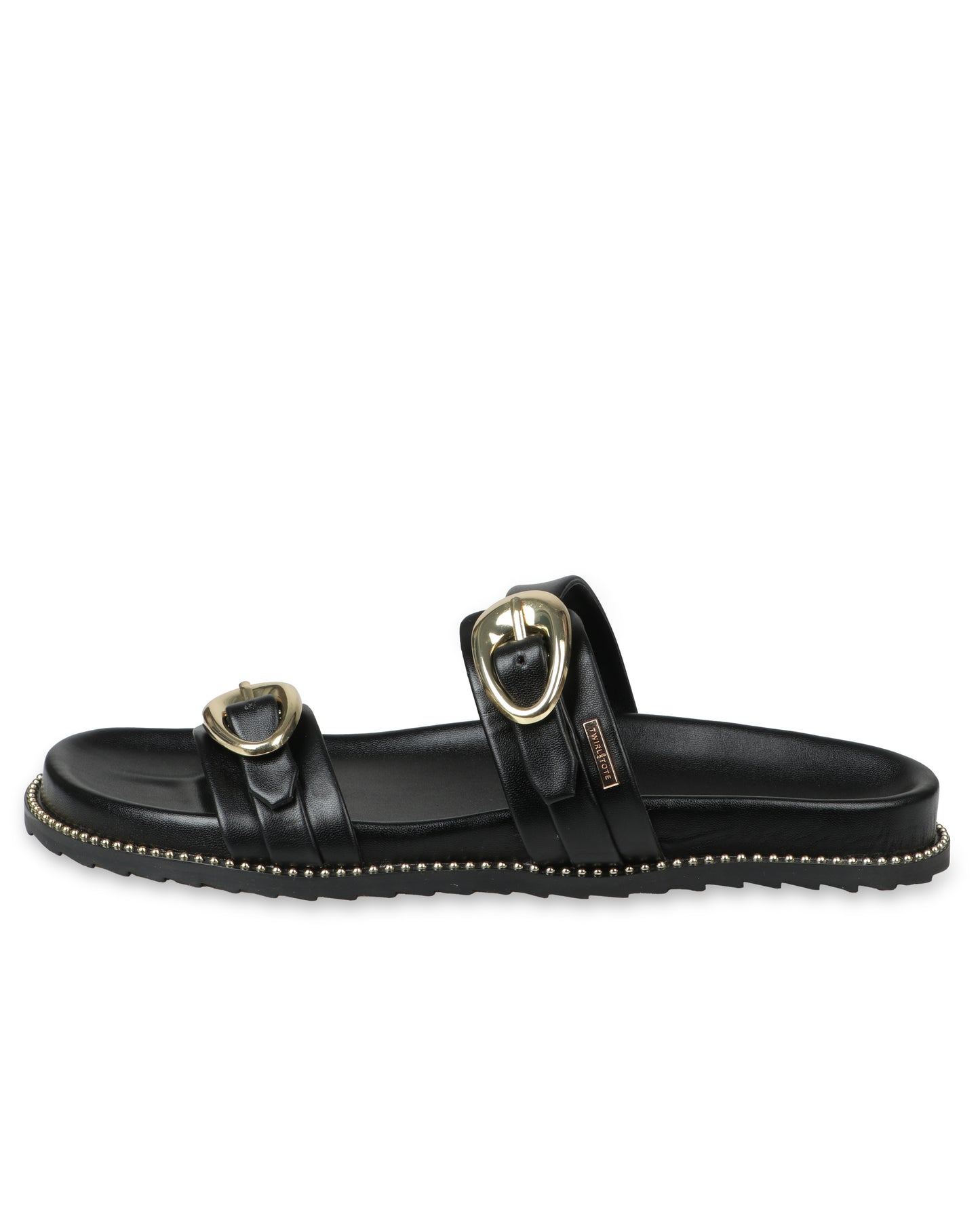 Noir Royale Buckle Flats