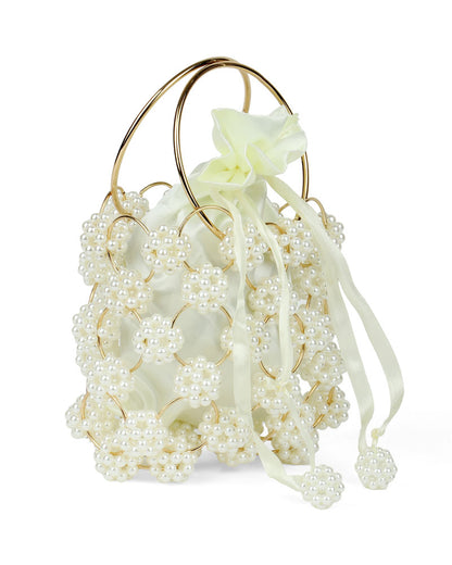 White Beaded Glam Bag