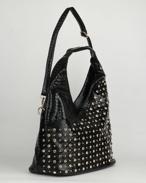 Midnight Glam Leather Tote