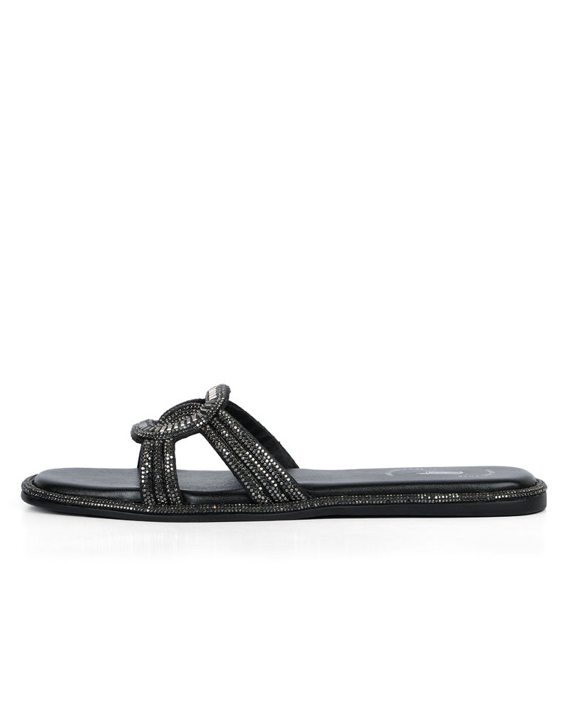 Glittering Charcoal Flats