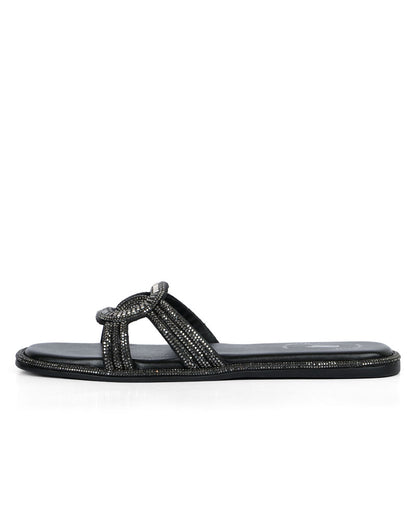 Glittering Charcoal Flats