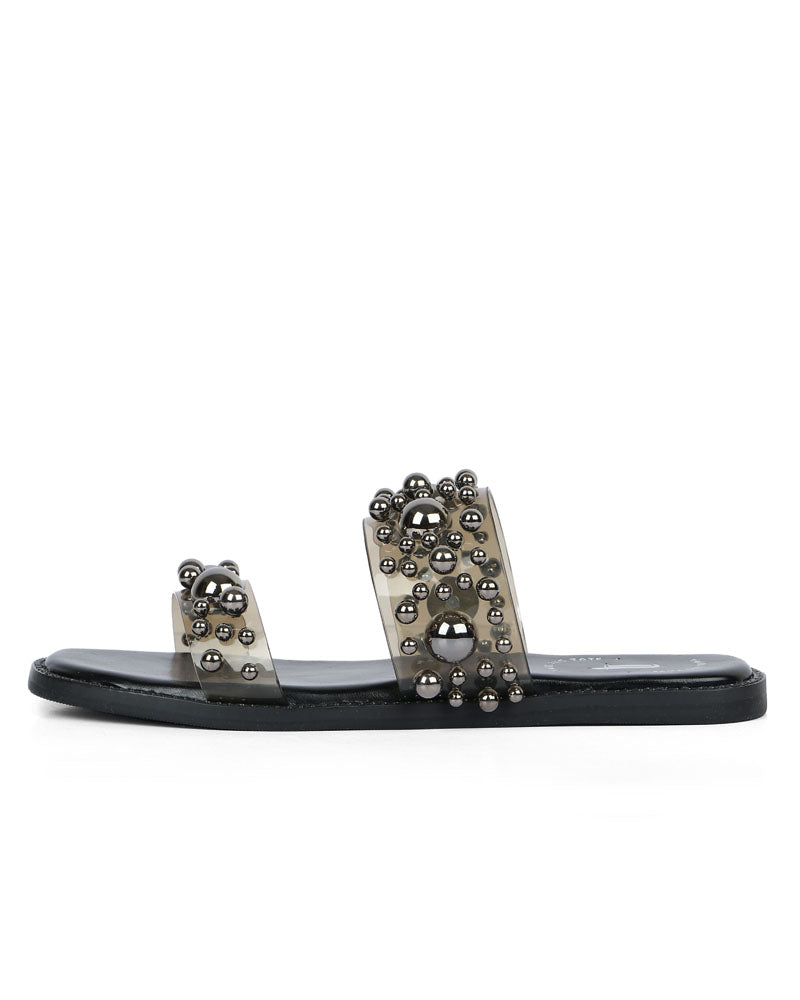 Beaded Noir Flats