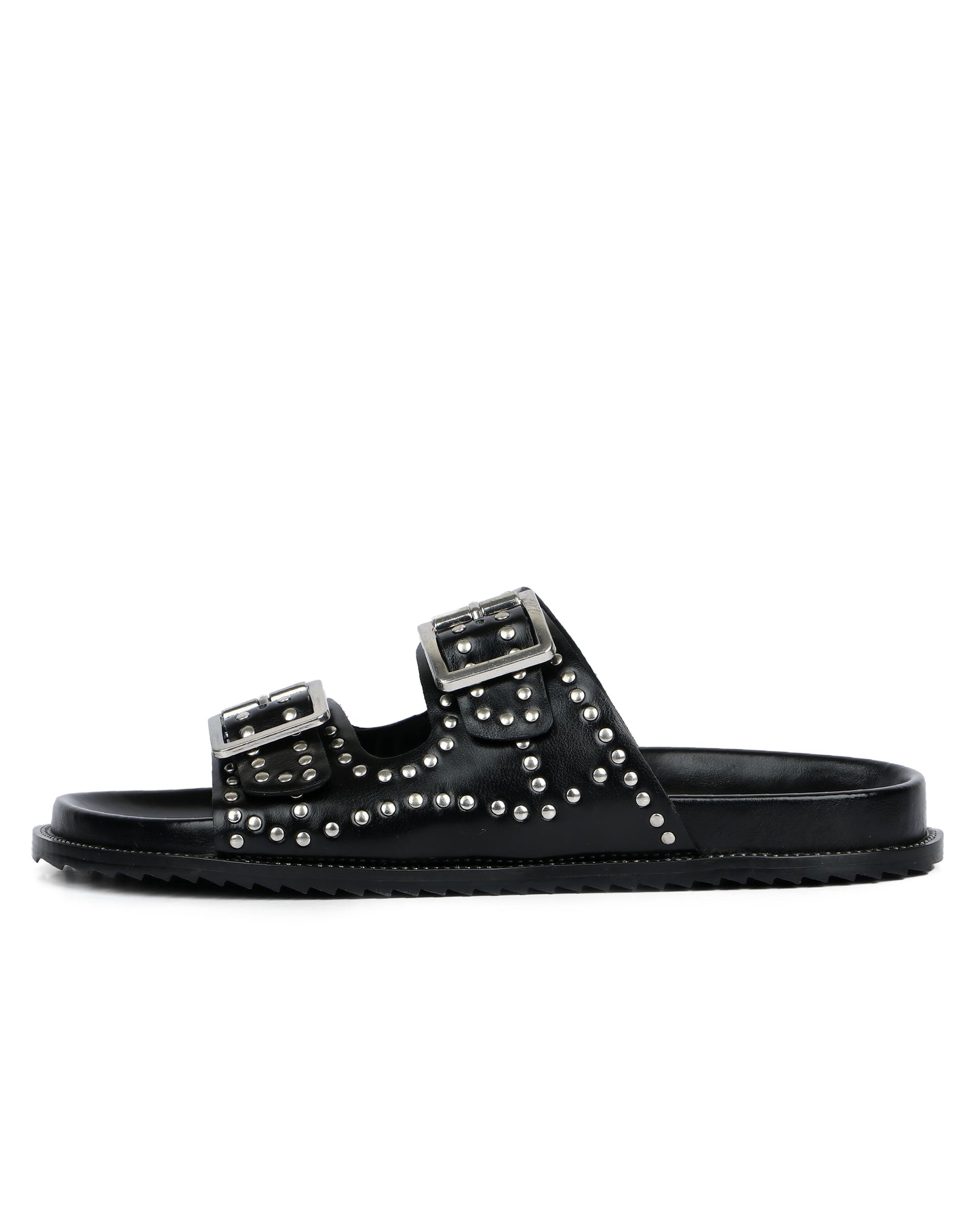 Studded Noir Slides