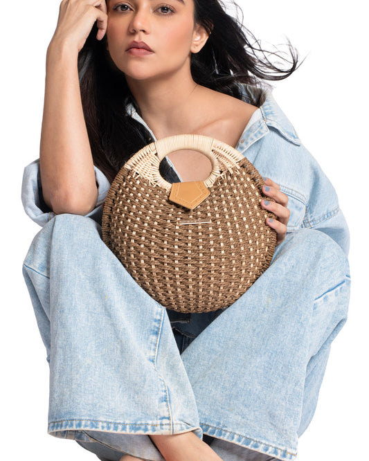 Crescent Chic Basket Bag