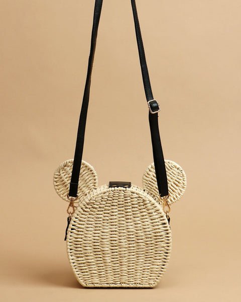 Chic Mouse Ears Woven Handbag