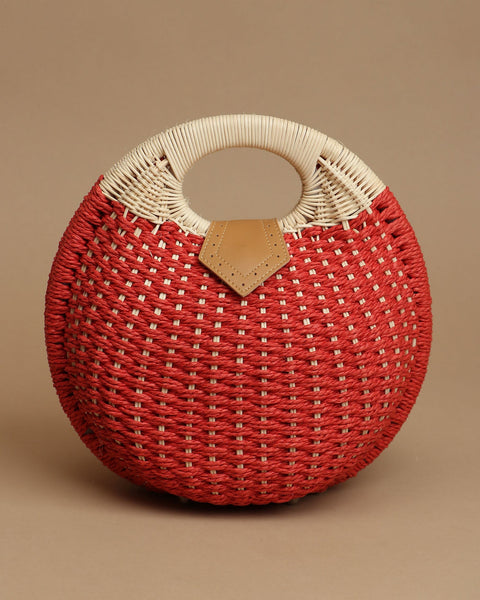 Crimson Weave Elegance Tote Bag