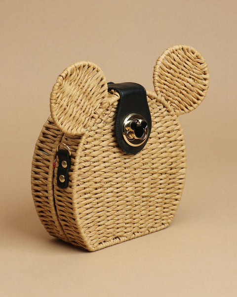 Chic Mouse Ears Woven Handbag