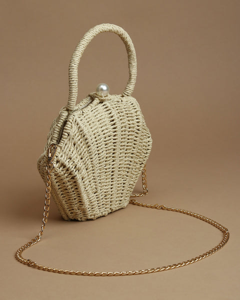 Effortless Glamour Mat Weave Handbag