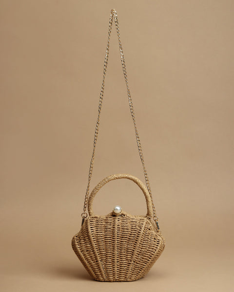 Effortless Glamour Mat Weave Handbag