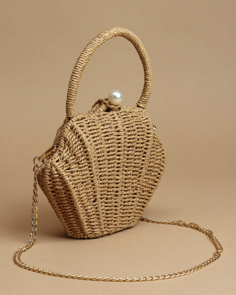 Effortless Glamour Mat Weave Handbag