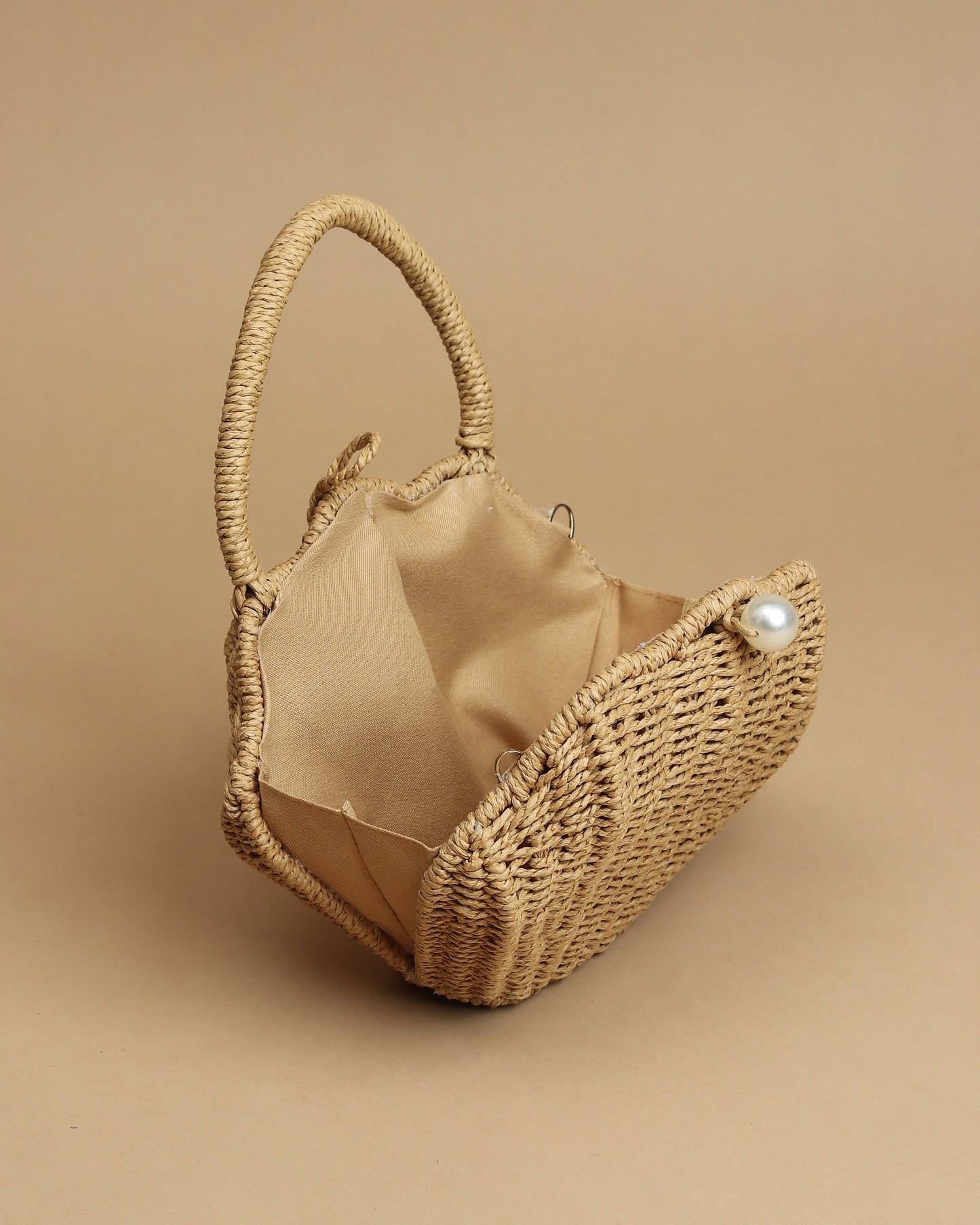 Effortless Glamour Mat Weave Handbag