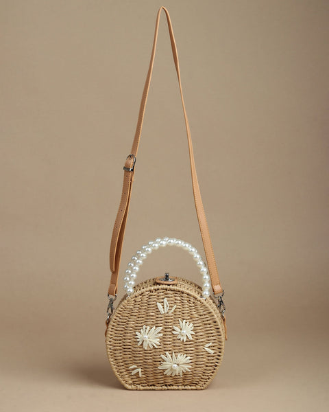 Raffia Pearl Handbag