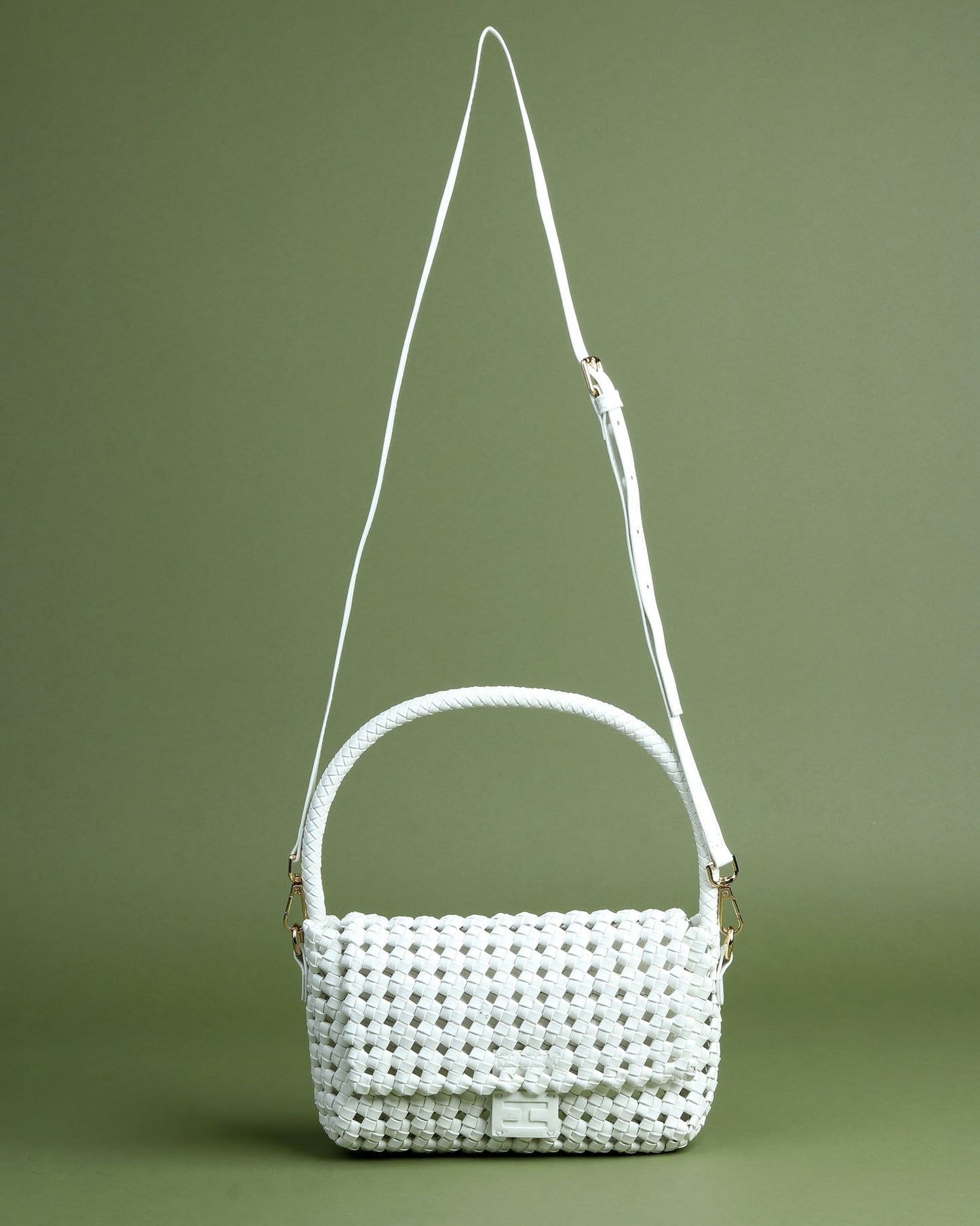 Faux Leather Baguette Bag