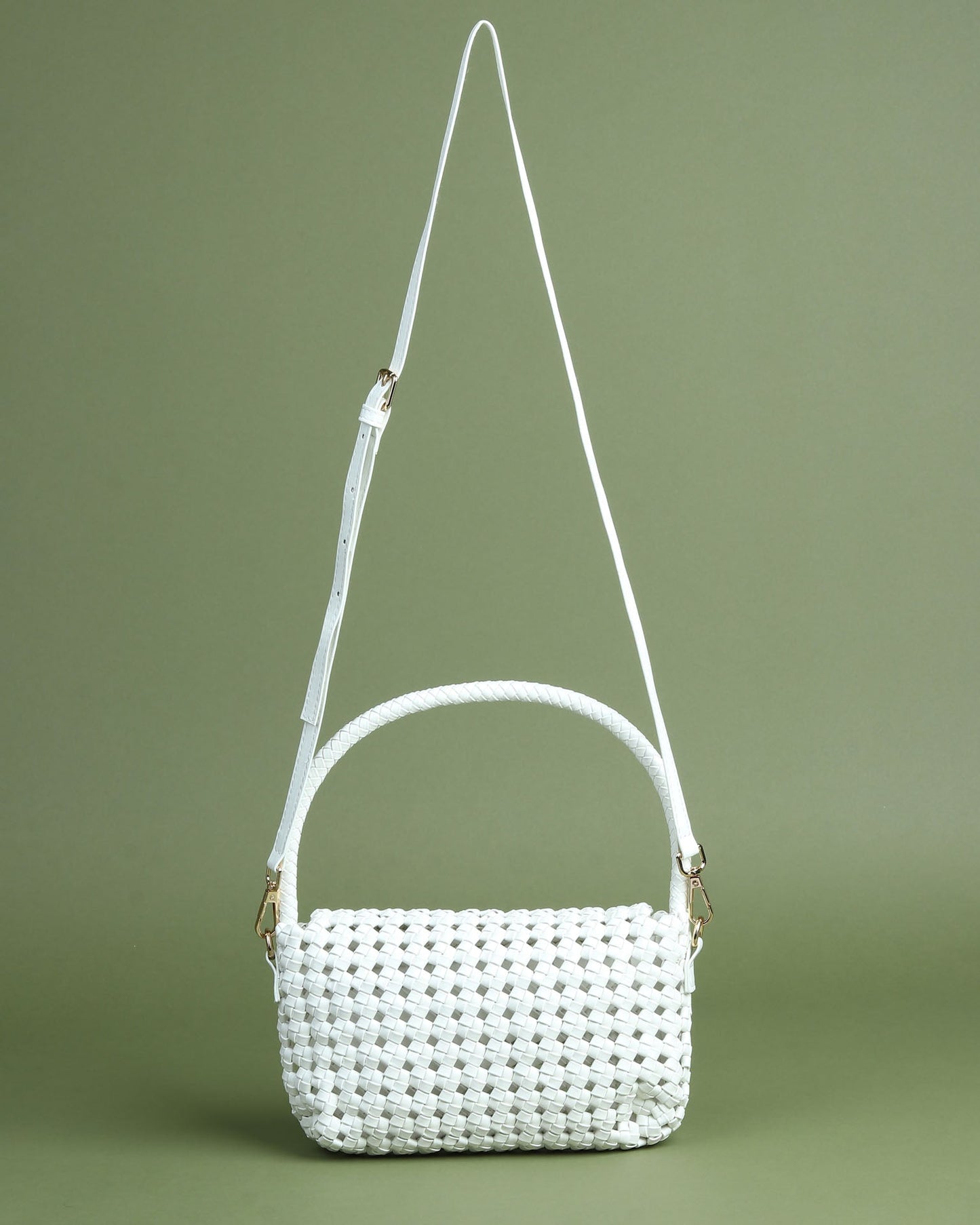 Faux Leather Baguette Bag