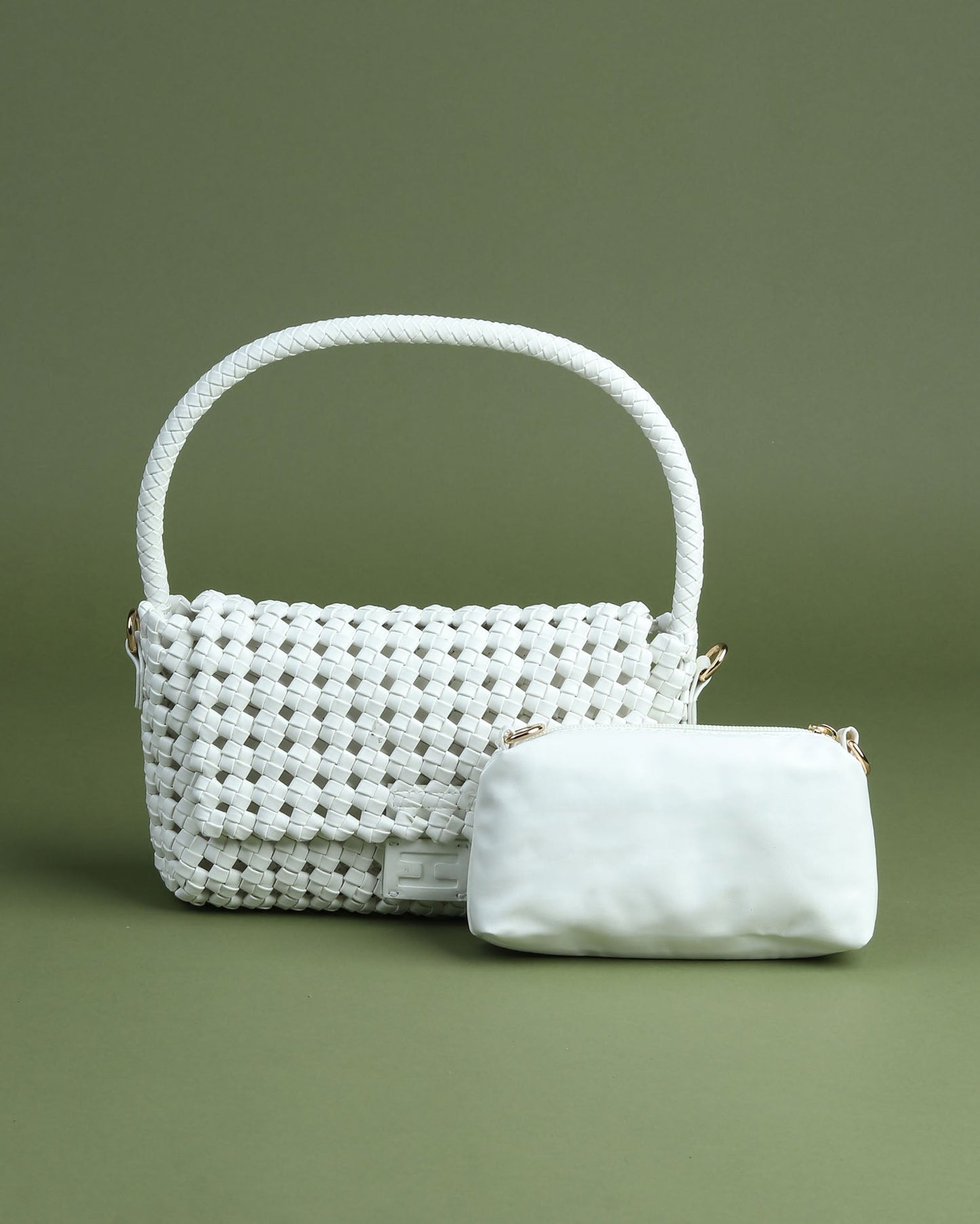 Faux Leather Baguette Bag