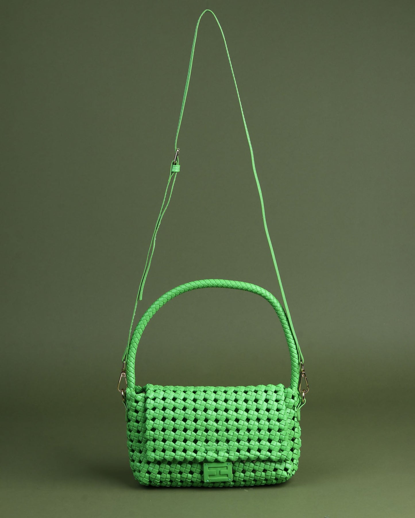 Faux Leather Baguette Bag