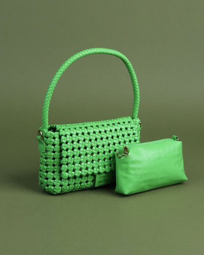 Faux Leather Baguette Bag