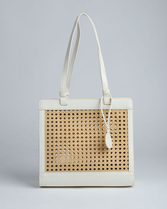 Ivory Canework Tote Bag