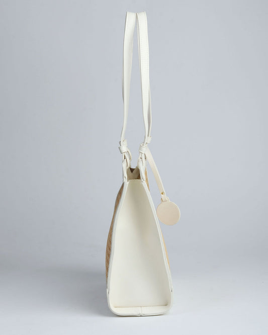 Ivory Canework Tote Bag