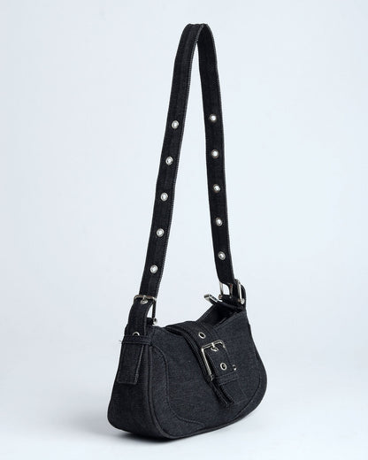 Noir Denim Shoulder Bag