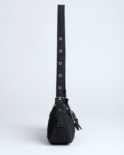 Noir Denim Shoulder Bag