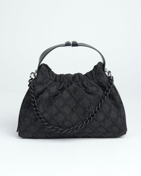 Midnight Weave Drawstring Bag