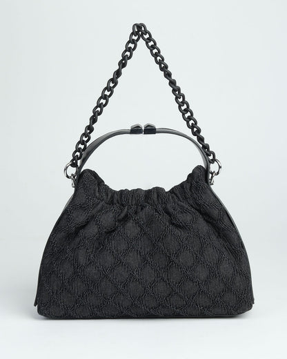 Midnight Weave Drawstring Bag