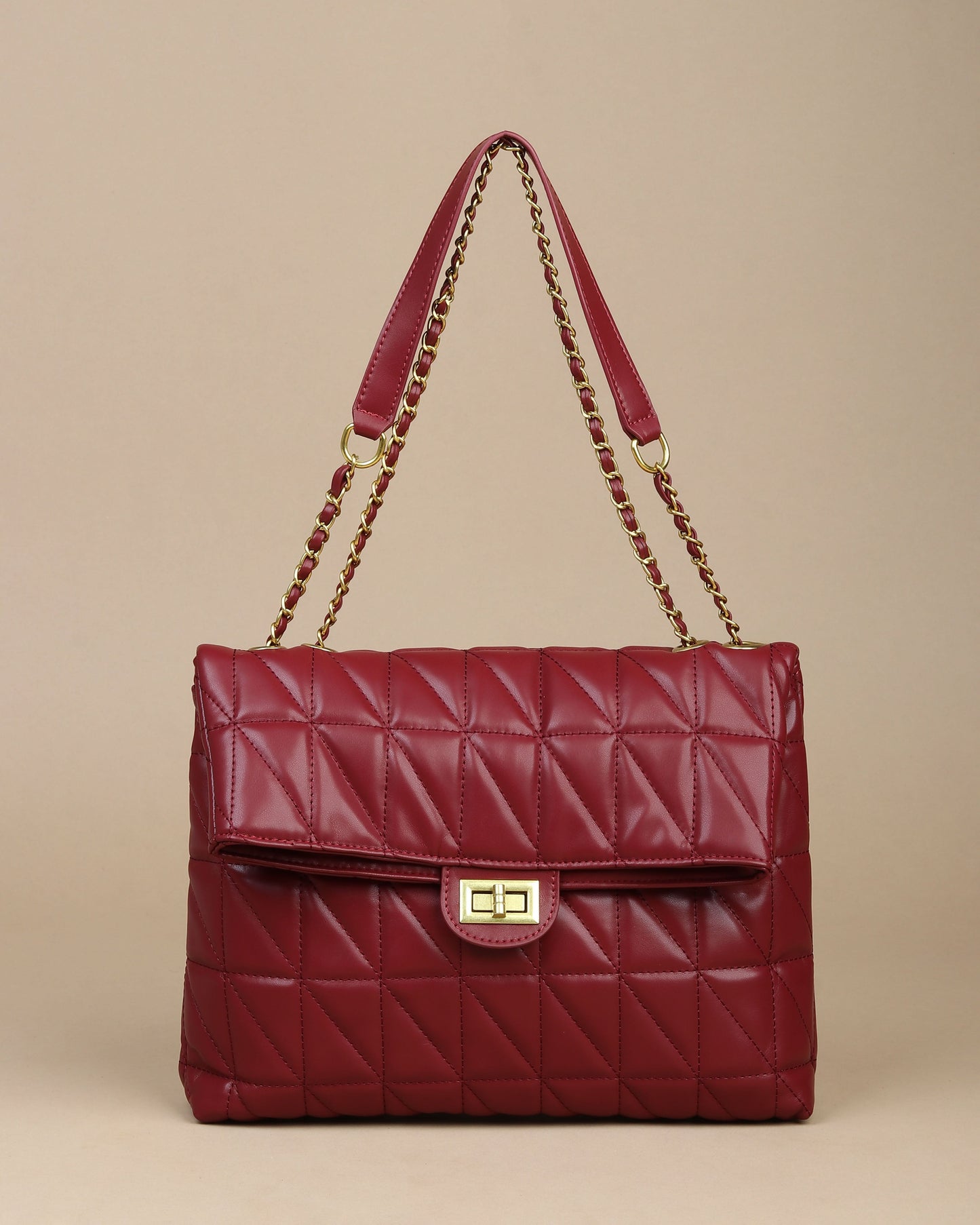 Bordeaux Bliss Quilted Leather Shoulder Bag