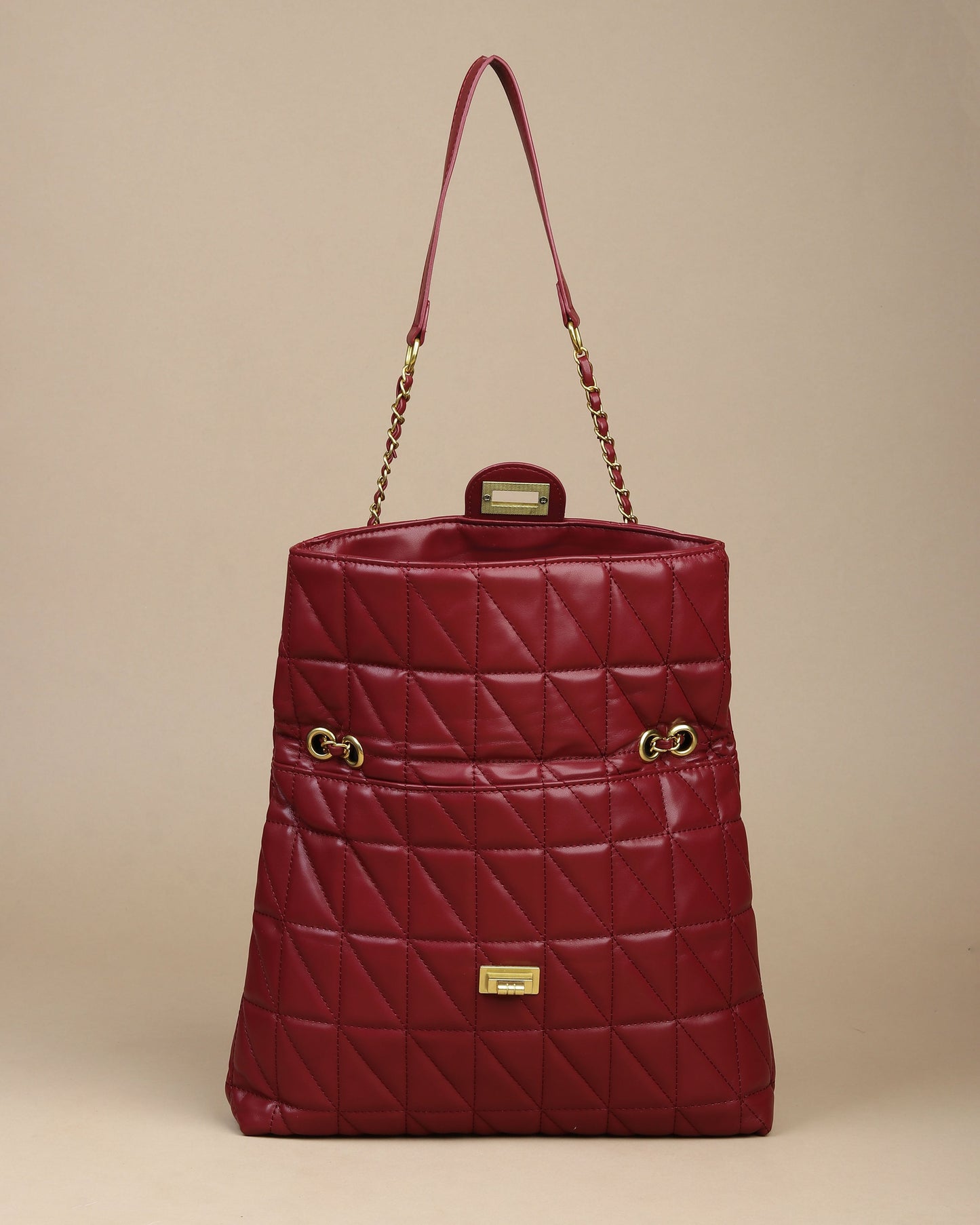 Bordeaux Bliss Quilted Leather Shoulder Bag