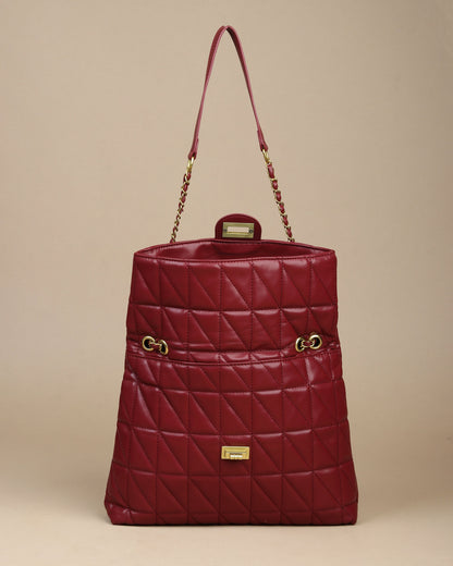Bordeaux Bliss Quilted Leather Shoulder Bag
