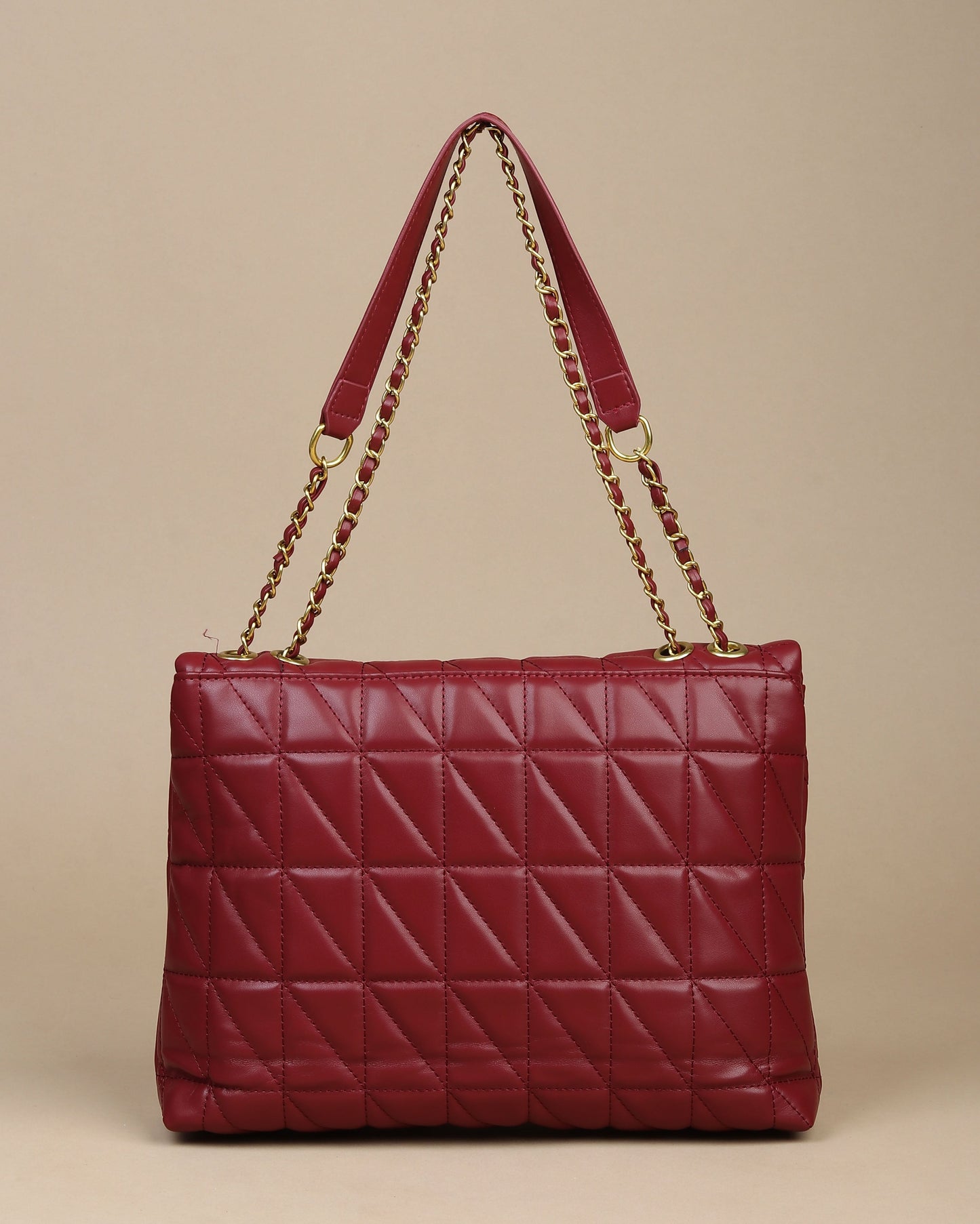 Bordeaux Bliss Quilted Leather Shoulder Bag