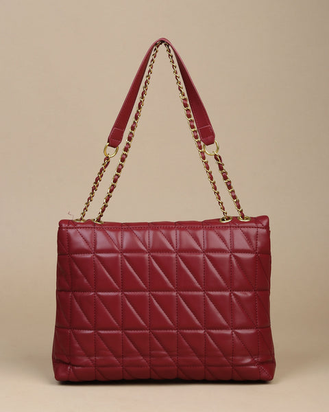 Bordeaux Bliss Quilted Leather Shoulder Bag