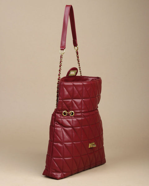 Bordeaux Bliss Quilted Leather Shoulder Bag